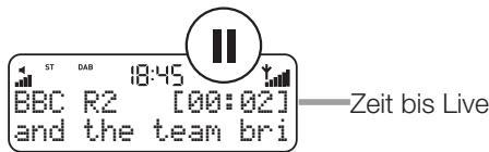 PURE ONE CLASSIC SERIES II - So können Sie das aktuelle Radioprogramm anhalten und zusückspulen: - 1