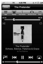3G 4:20 PM The Pretender 09.04 08.37 The Pretender Echoes, Silence, Patience & Grace By Fox Express