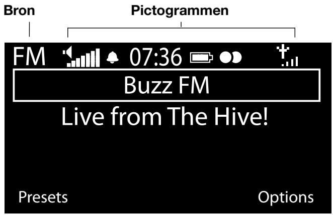 Bron Pictogrammen FM 07:36 Buzz FM Live from The Hive! Presets Options