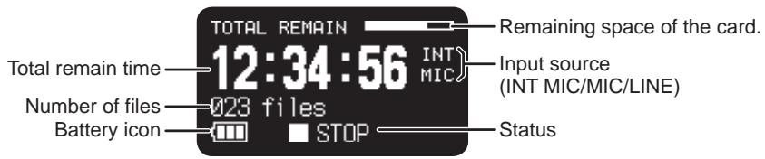 MARANTZ PMD620 - During Stop mode: - 3