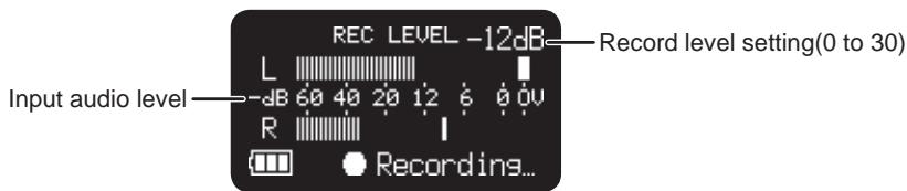 MARANTZ PMD620 - During Record mode: - 8