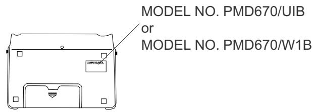 MODEL NO. PMD670/UIB or MODEL NO. PMD670/W1B