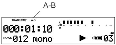 A-B TRACK TIME A-B 000:01:10 TRACK 012 mono L R - dB - dB 03