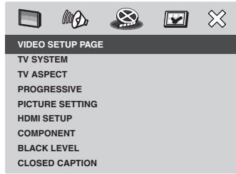MARANTZ DV4001P - Réglage de la page configurationvideo - 1
