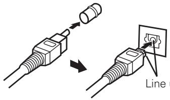 MARANTZ DN-V210 - - Connecting an optical fiber cable to the digital audio input connector (OPTICAL) - 1
