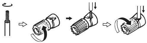 MARANTZ M-ER803 - Connecting the speaker cables - 1