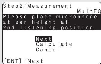 MARANTZ NR1601 - Dispossez le microphone de configuration à la position 2, utilisez △ ∇ pour sélectionner “next”, puis appuyez sur ENTER. - 1