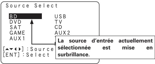 MARANTZ NR1601 - Utilisation du menu "source select - 1