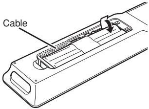 MARANTZ RC3001 - Pull the cable of the rechargeable battery pack around so that it does not get caught in the case as shown in the figure below, then load the rechargeable battery pack into the battery case. - 1