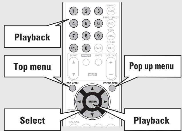 MARANTZ UD7006 - Select the playback title or chapter from the top menu for playback. - 1