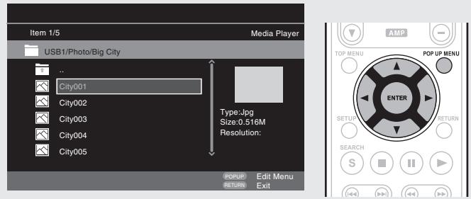 MARANTZ UD7006 - Select a file to be played on the file list on the screen with , then press . - 1