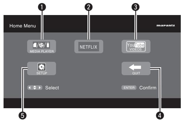MARANTZ UD7006 - Home menu screen - 1