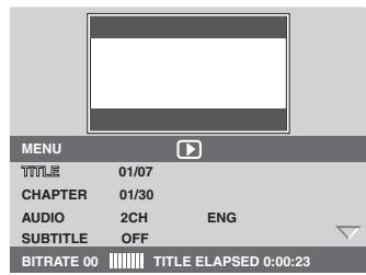 MARANTZ DV-4001 - Durante la riproduzione, premere DISP(Informazioni disponibili). - 1