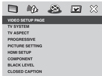 MARANTZ DV-4001 - Opstellen van de VIDEO SETUP-page - 1