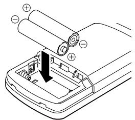 MARANTZ RC 5500SR - Insert the new batteries (AAA type) with correct and polarity. - 1