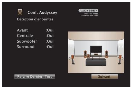 MARANTZ SR6010 - Lorsque l'enceinte détectée est affichée, sélectionnez "suivant" puis appuyez sur ENTER. - 1