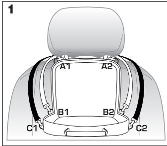 TNB CASE FOR PORTABLE DVD PLAYER - Pour fixer l'étui sur un siège avant de la voiture (cf. fig. 1). - 1