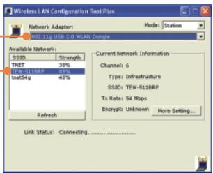 TRENDNET TBW-103UB - Utilisation de l'adaptateur sans fil - 2