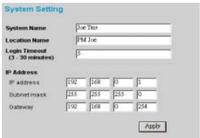 TRENDNET TEG-224WS - System Setting - 1