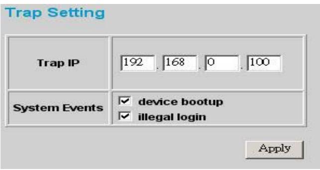 TRENDNET TEG-224WS - Trap Setting - 1