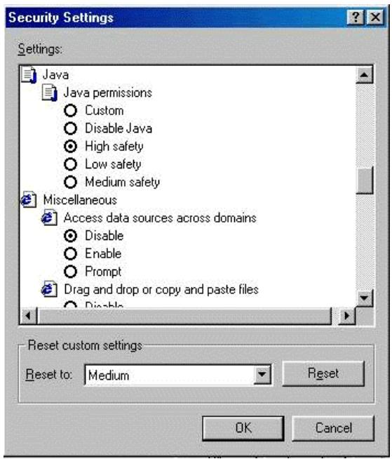 TRENDNET TEG-S4000I - Step 7: pull down rolling to find "Java" - 2