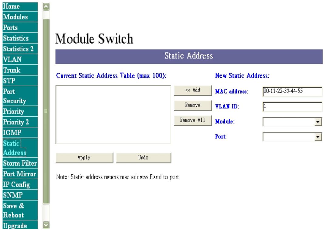 TRENDNET TEG-S4000I - Static Address - 1