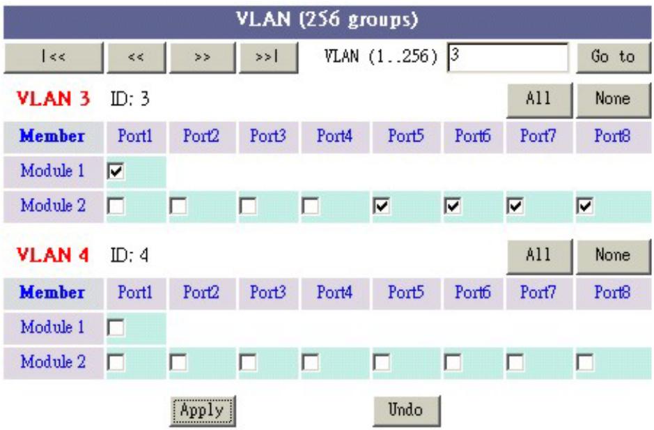 TRENDNET TEG-S4000I - button and the next page VLAN 3 appears - 1