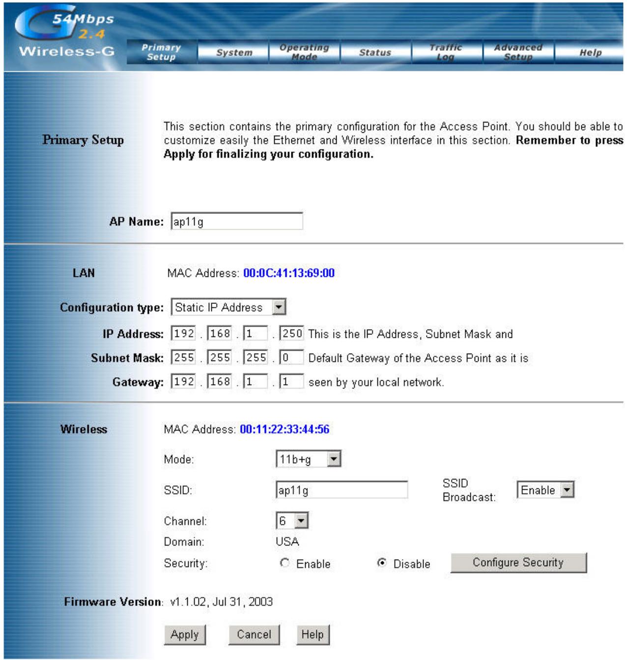 TRENDNET TEW-413APBO - Primary Setup - 1