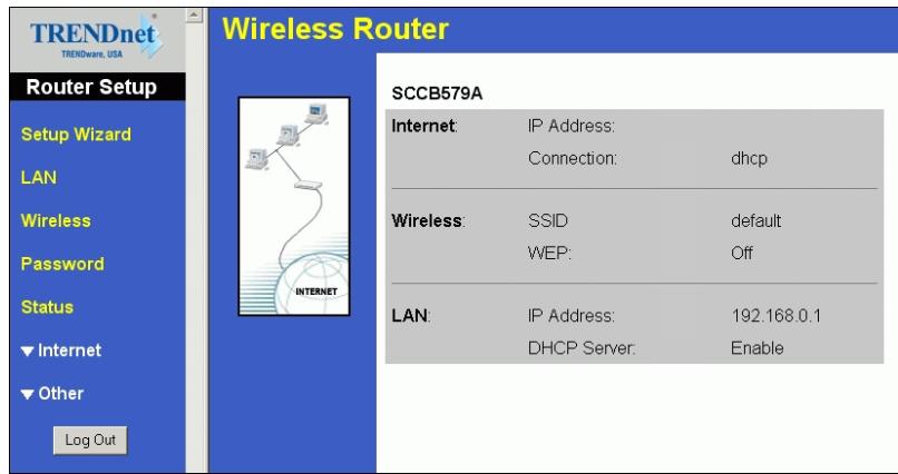 TRENDNET TEW-431BRP - Home Screen - 1