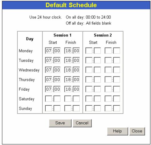 TRENDNET TEW-431BRP - Default Schedule Screen - 1