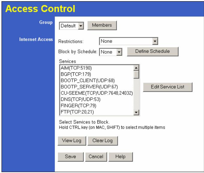 TRENDNET TEW-431BRP - Access Control Screen - 1