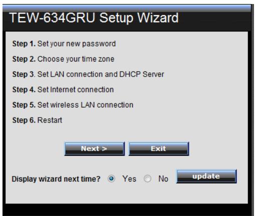 TRENDNET TEW-634GRU - Setup Wizard - 1