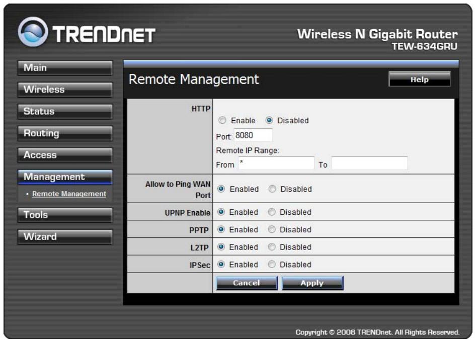 TRENDNET TEW-634GRU - Remote Management - 1