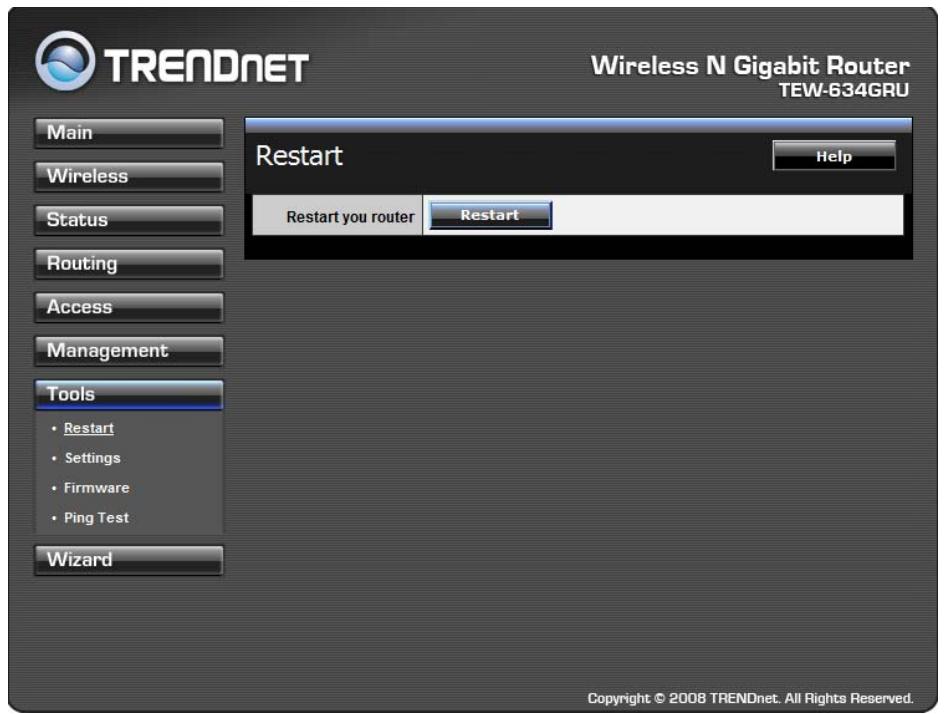 TRENDNET TEW-634GRU - Restart - 1