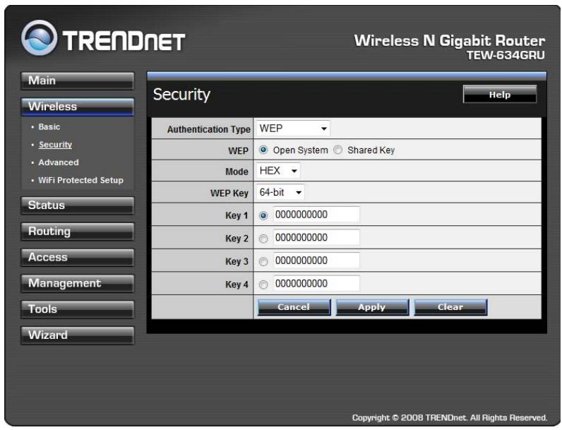 TRENDNET TEW-634GRU - WEP Encryption - 1