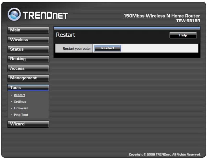 TRENDNET TEW-651BR - Restart - 1
