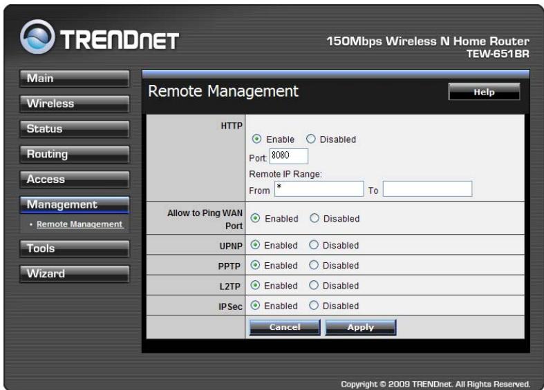 TRENDNET TEW-651BR - Remote Management - 1