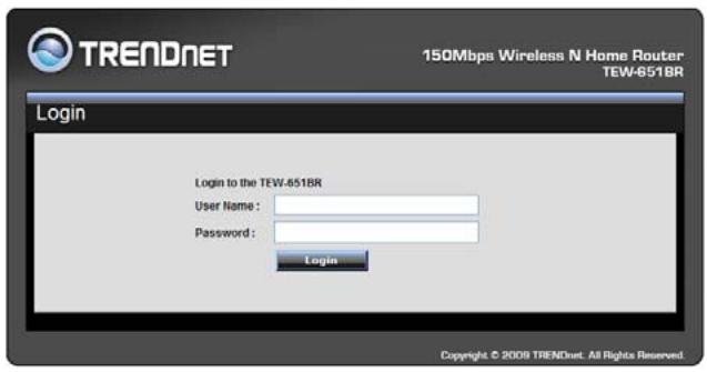 TRENDNET TEW-651BR - Login to the WLAN Router - 1