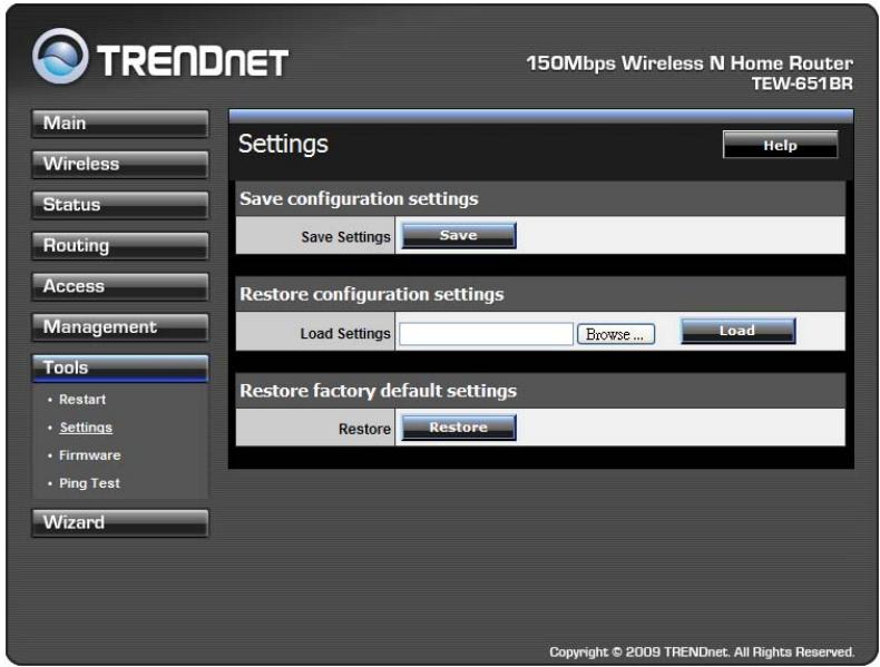 TRENDNET TEW-651BR - Settings - 1