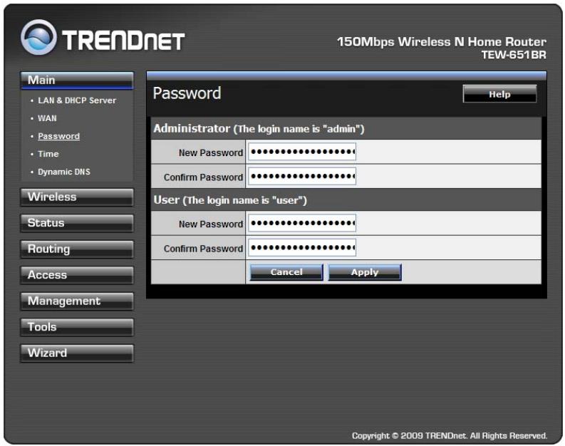 TRENDNET TEW-651BR - Password - 1