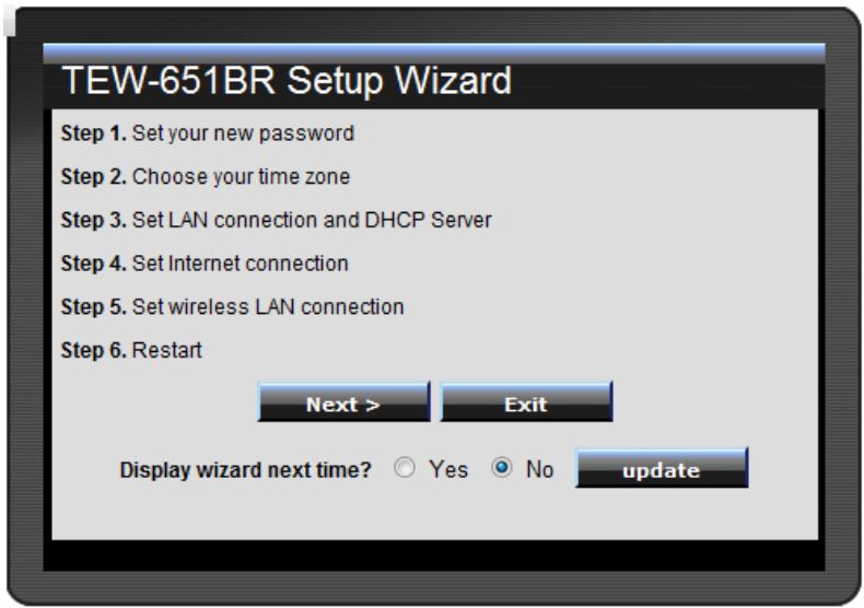TRENDNET TEW-651BR - Setup Wizard - 1