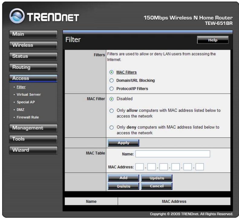TRENDNET TEW-651BR - Filters - 1