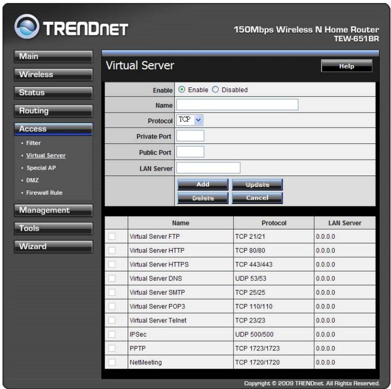 TRENDNET TEW-651BR - Virtual Server - 1