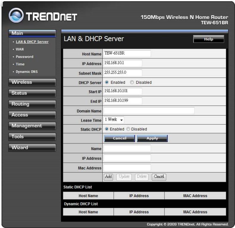 TRENDNET TEW-651BR - LAN & DHCP Server - 1