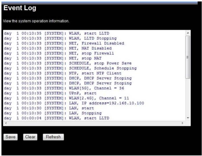 TRENDNET TEW-670AP - Event Log - 1