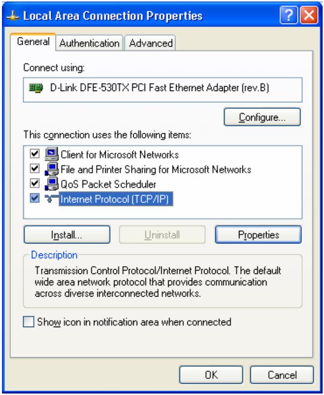 TRENDNET TVP-224HR - Checking TCP/IP Settings - Windows XP - 1