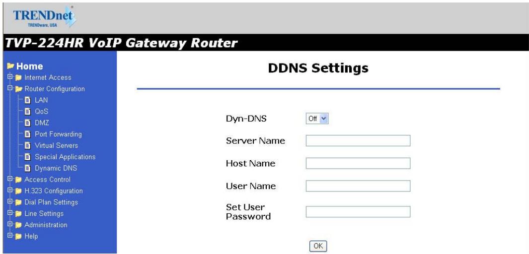 TRENDNET TVP-224HR - Dynamic DNS Screen - 1