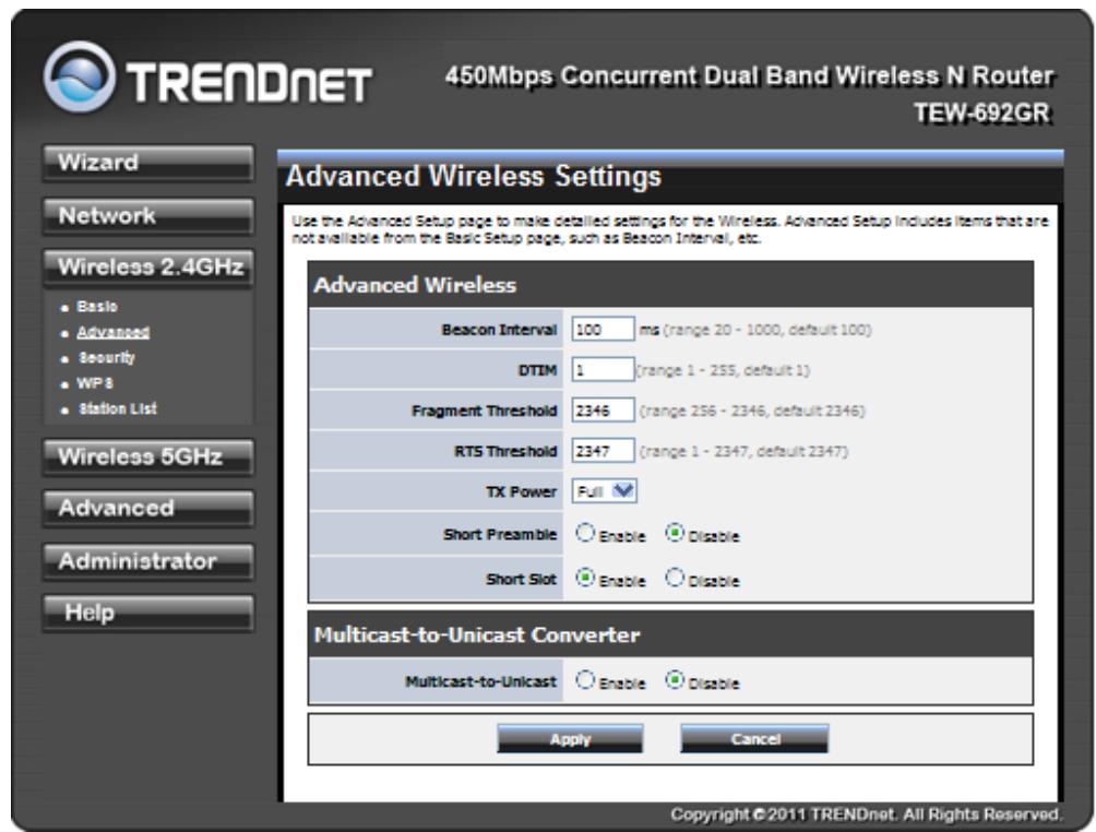 TRENDNET TEW-692GR - Channel BandWidth: - 1