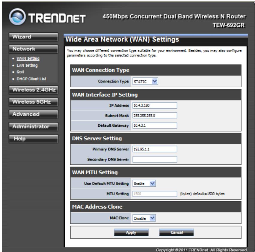 TRENDNET TEW-692GR - WAN SETTING - 1