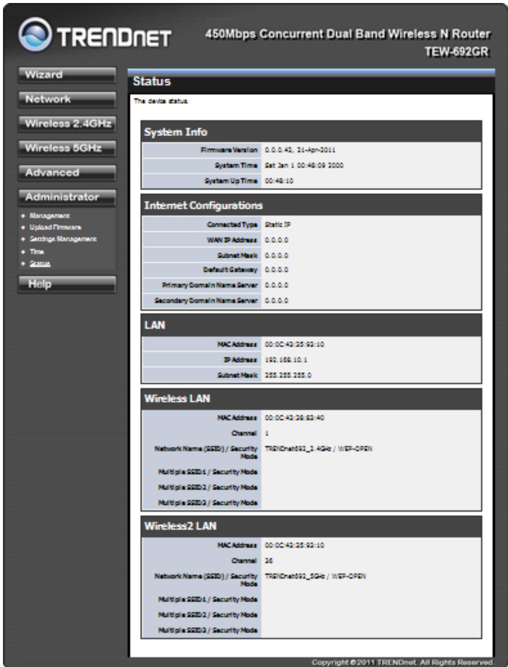 TRENDNET TEW-692GR - STATUS - 1